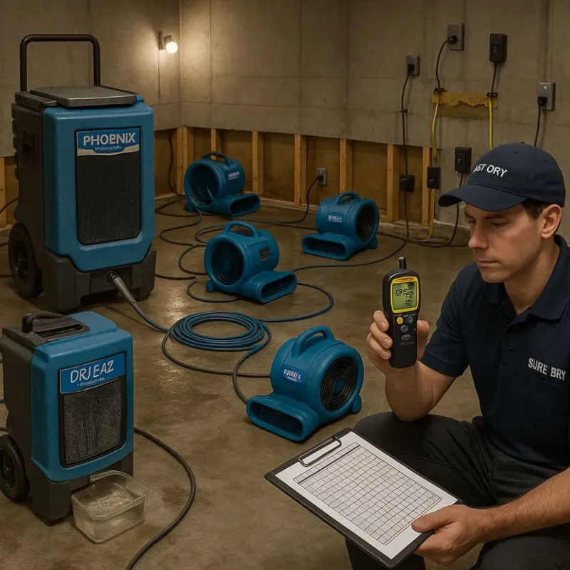 Structural Drying and Dehumidification process in Castlewood, VA